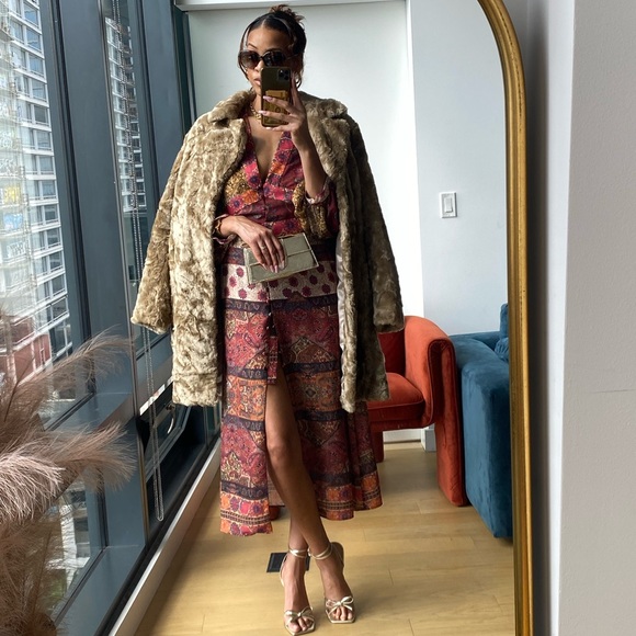 Zara PATCHWORK PRINT MIDI DRESS - Picture 15 of 15